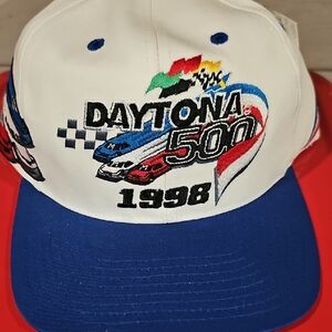 Nascar White and Blue Cap with Embroidered Details
